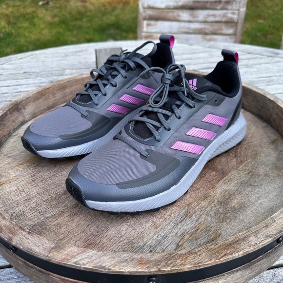 Adidas Runfalcon 2.0 TR Womens 9.5 Gray Pink Trail Shoes FZ3584 - Picture 6 of 11